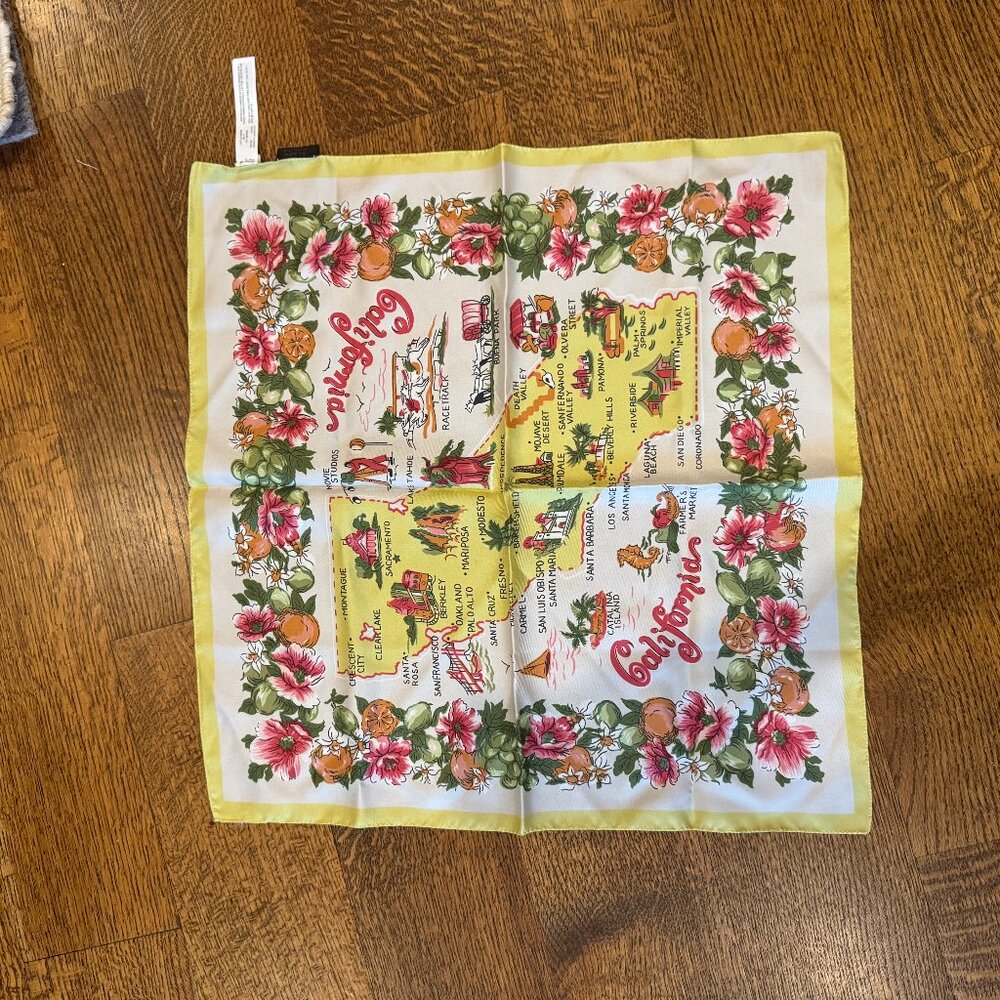 J Crew Silk Scarf - Map of California